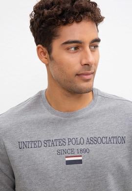 Erkek Gri Melanj Bisiklet Yaka Sweatshirt - 50208658028