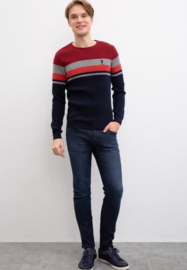 Erkek Lacivert Bisiklet Yaka Triko Kazak - 50205673009