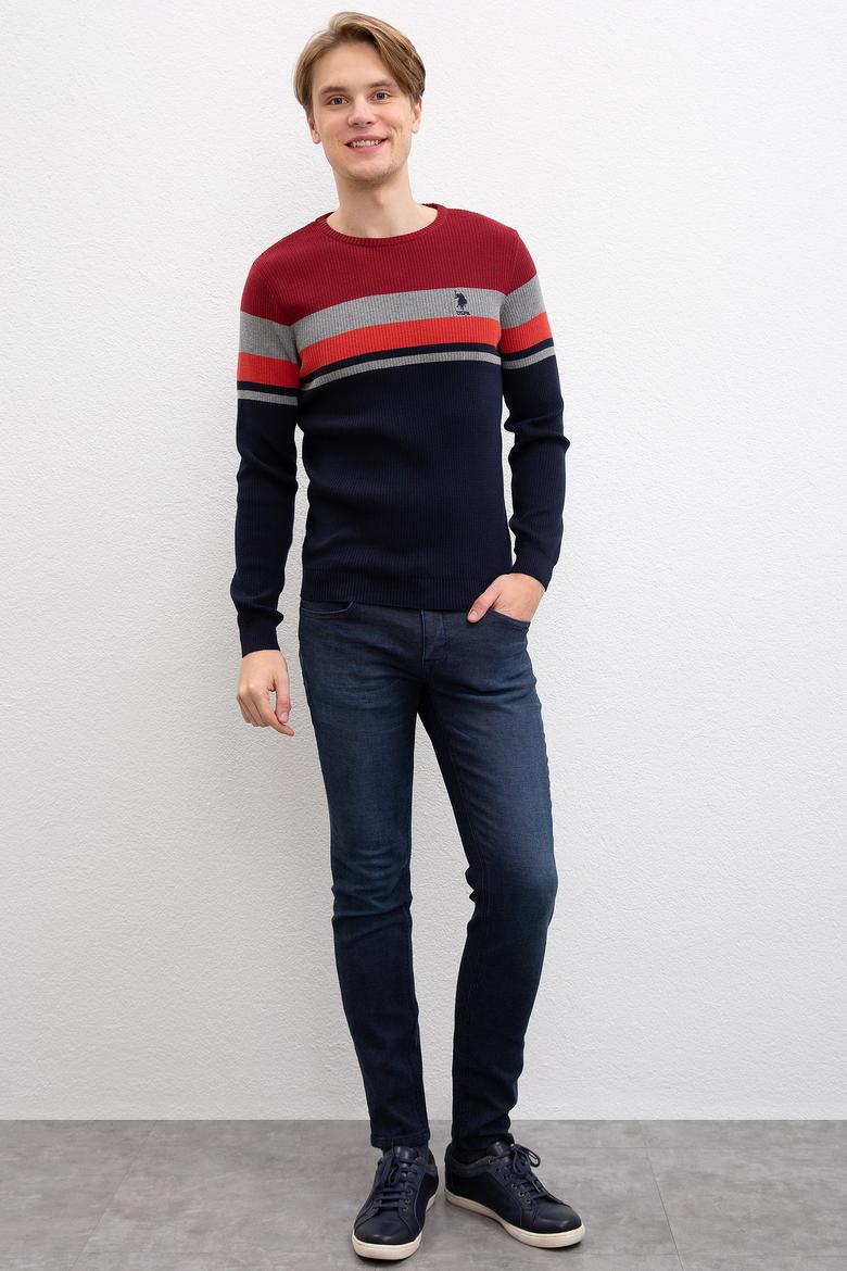 Erkek Lacivert Bisiklet Yaka Triko Kazak - 50205673009