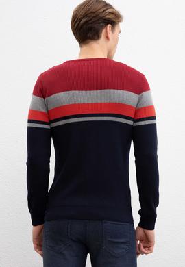 Erkek Lacivert Bisiklet Yaka Triko Kazak - 50205673009