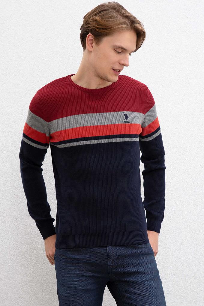 Erkek Lacivert Bisiklet Yaka Triko Kazak