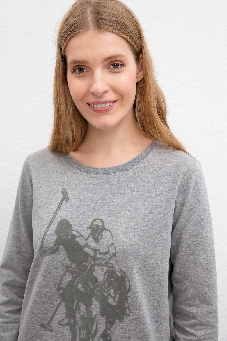 Kadın Gri Melanj Sweatshirt - 50206531029