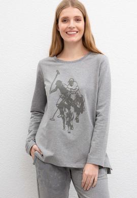 Kadın Gri Melanj Sweatshirt - 50206531029