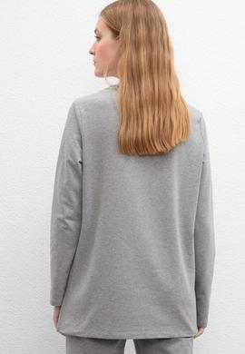 Kadın Gri Melanj Sweatshirt - 50206531029