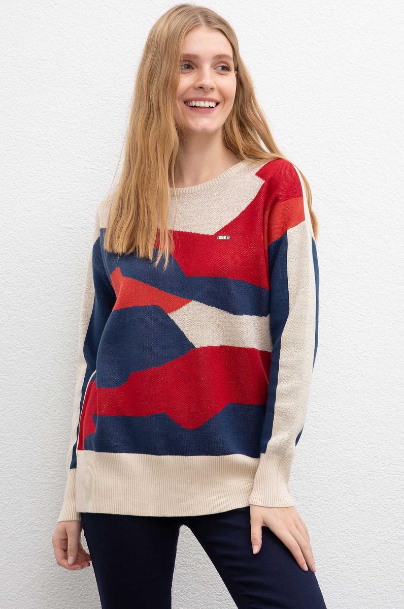 Kadın Beyaz Triko Kazak