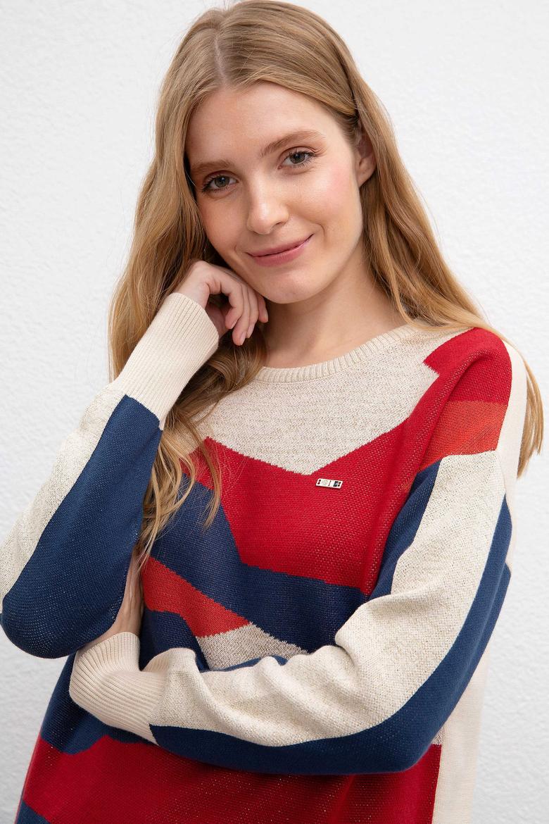 Kadın Beyaz Triko Kazak - 50206790017