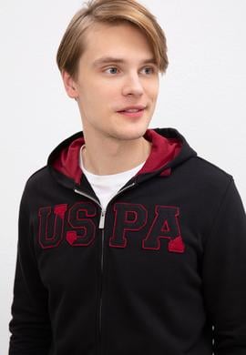 Erkek Siyah Kapüşonlu Fermuarlı Sweatshirt - 50207307013