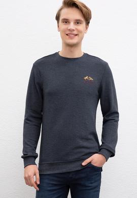 Erkek Lacivert Bisiklet Yaka Sweatshirt - 50207611006