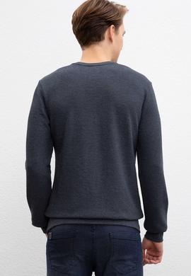 Erkek Lacivert Bisiklet Yaka Sweatshirt - 50207611006