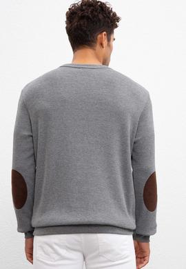 Erkek Antrasit Melanj Bisiklet Yaka Sweatshirt - 50207889083