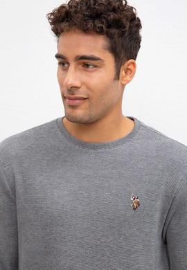 Erkek Antrasit Melanj Bisiklet Yaka Sweatshirt - 50207889083