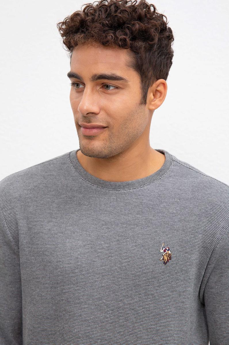 Erkek Antrasit Melanj Bisiklet Yaka Sweatshirt