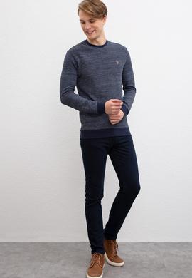 Erkek Lacivert Bisiklet Yaka Sweatshirt - 50208670001
