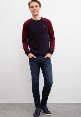 Erkek Lacivert Bisiklet Yaka Sweatshirt - 50213274011