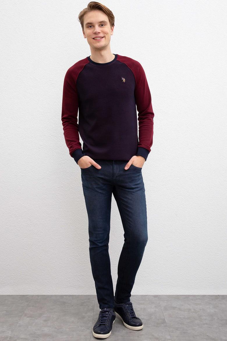 Erkek Lacivert Bisiklet Yaka Sweatshirt - 50213274011