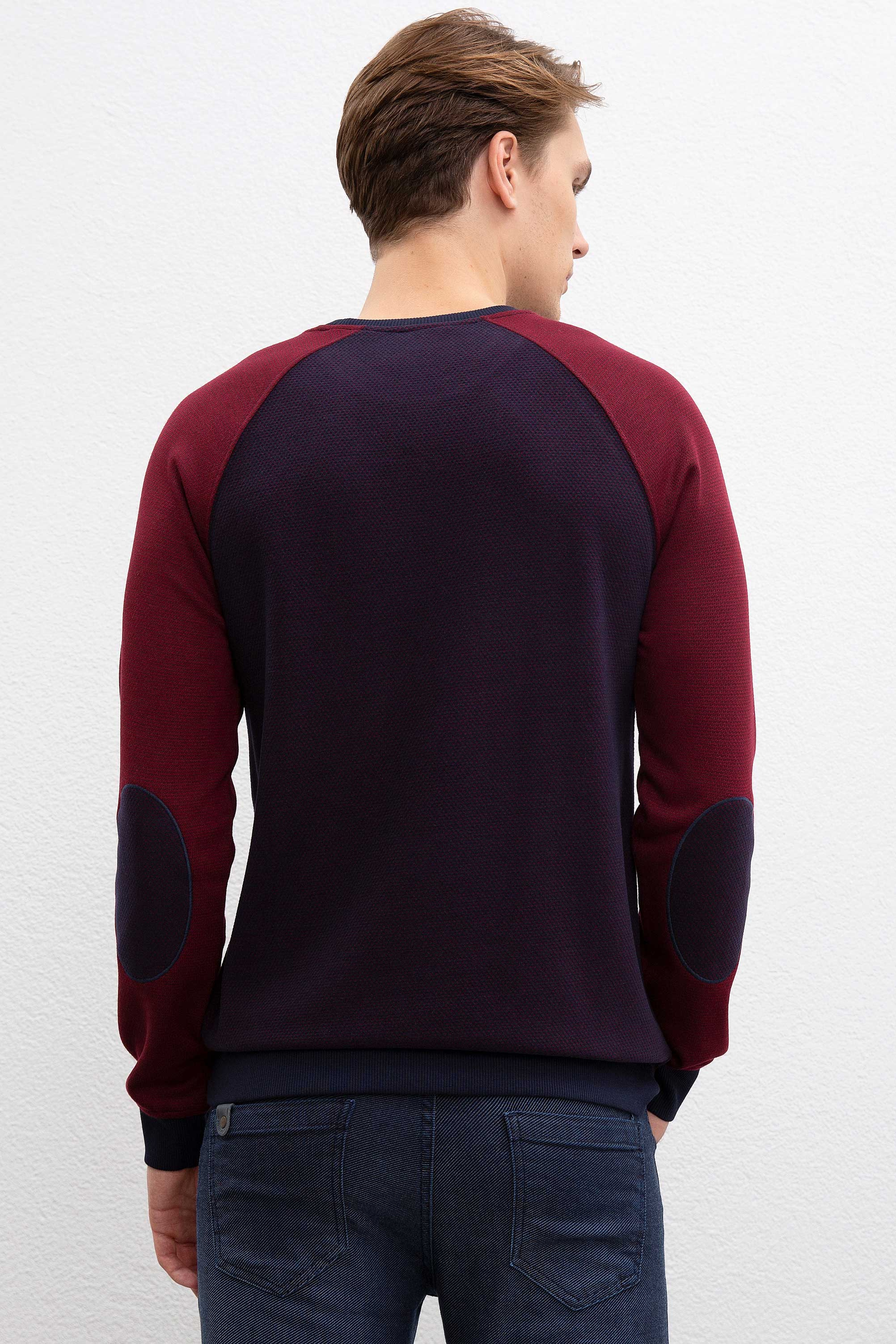Erkek Lacivert Bisiklet Yaka Sweatshirt - Image 3