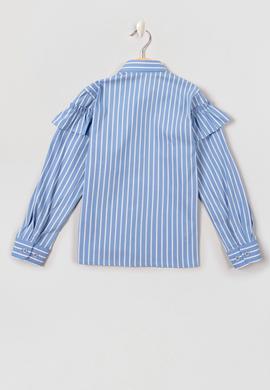 Kız Çocuk Mavi Çizgili Gömlek - 50208100002