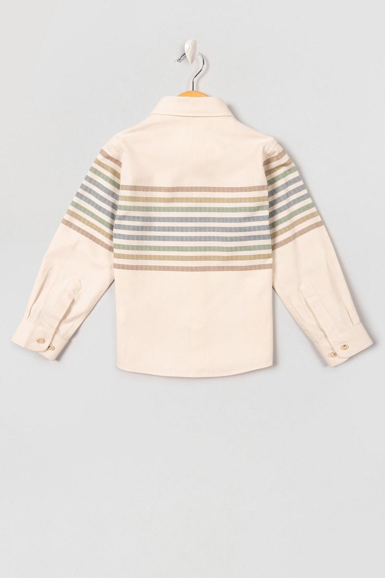 Erkek Çocuk Ekru Uzun Kollu Gömlek - 50208215012