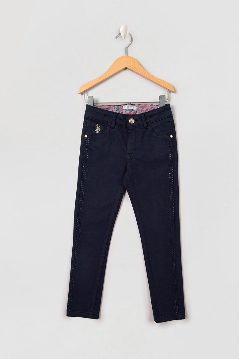 Kız Çocuk Lacivert Kanvas Pantolon