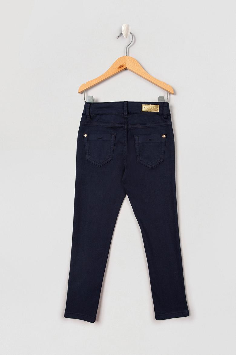 Kız Çocuk Lacivert Kanvas Pantolon - 50207568045