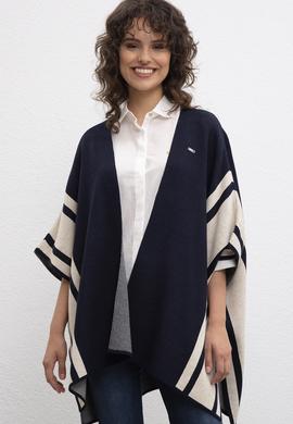 Kadın Kahverengi Triko Panço - 50205631024