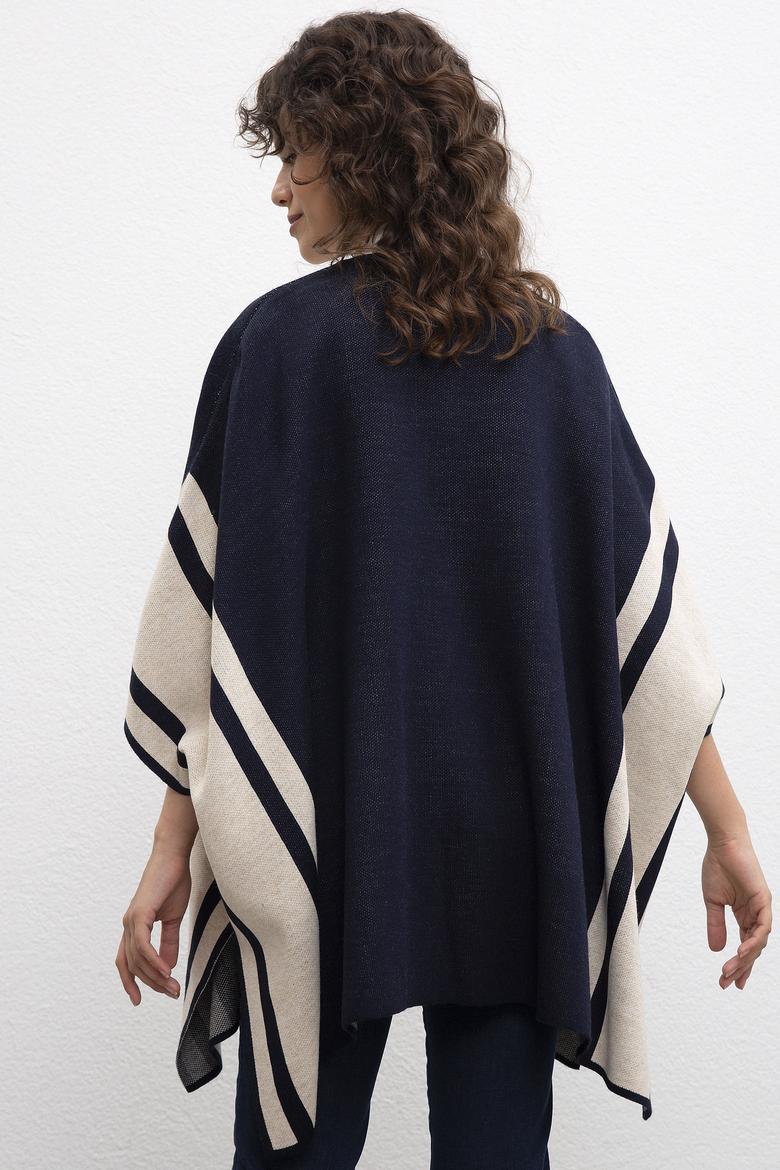 Kadın Kahverengi Triko Panço - 50205631024