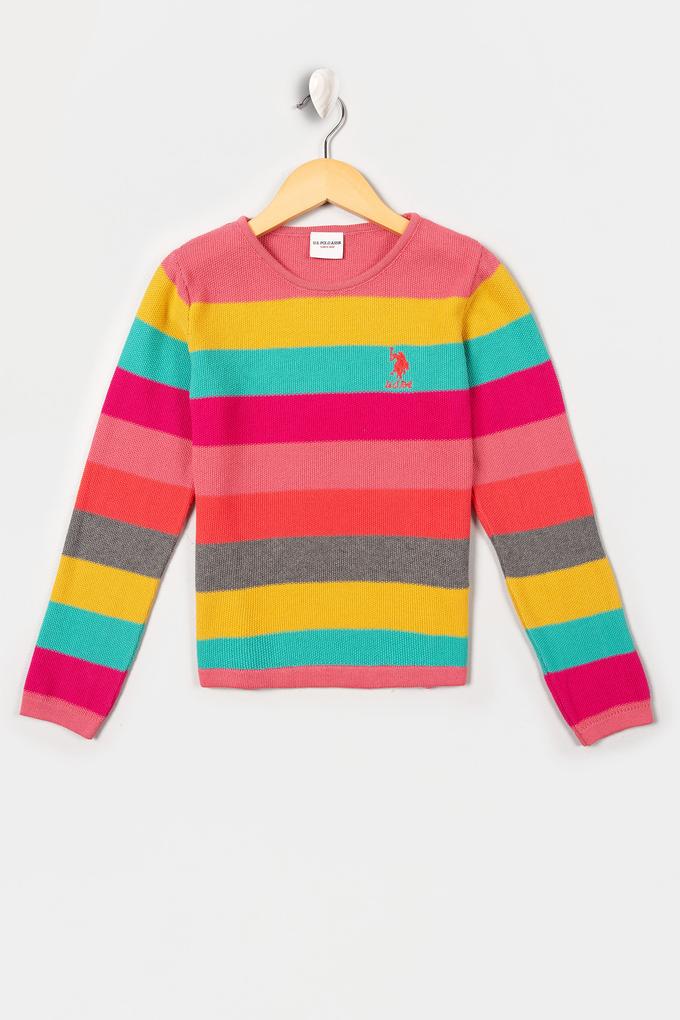 Kız Çocuk Kırmızı Triko Kazak