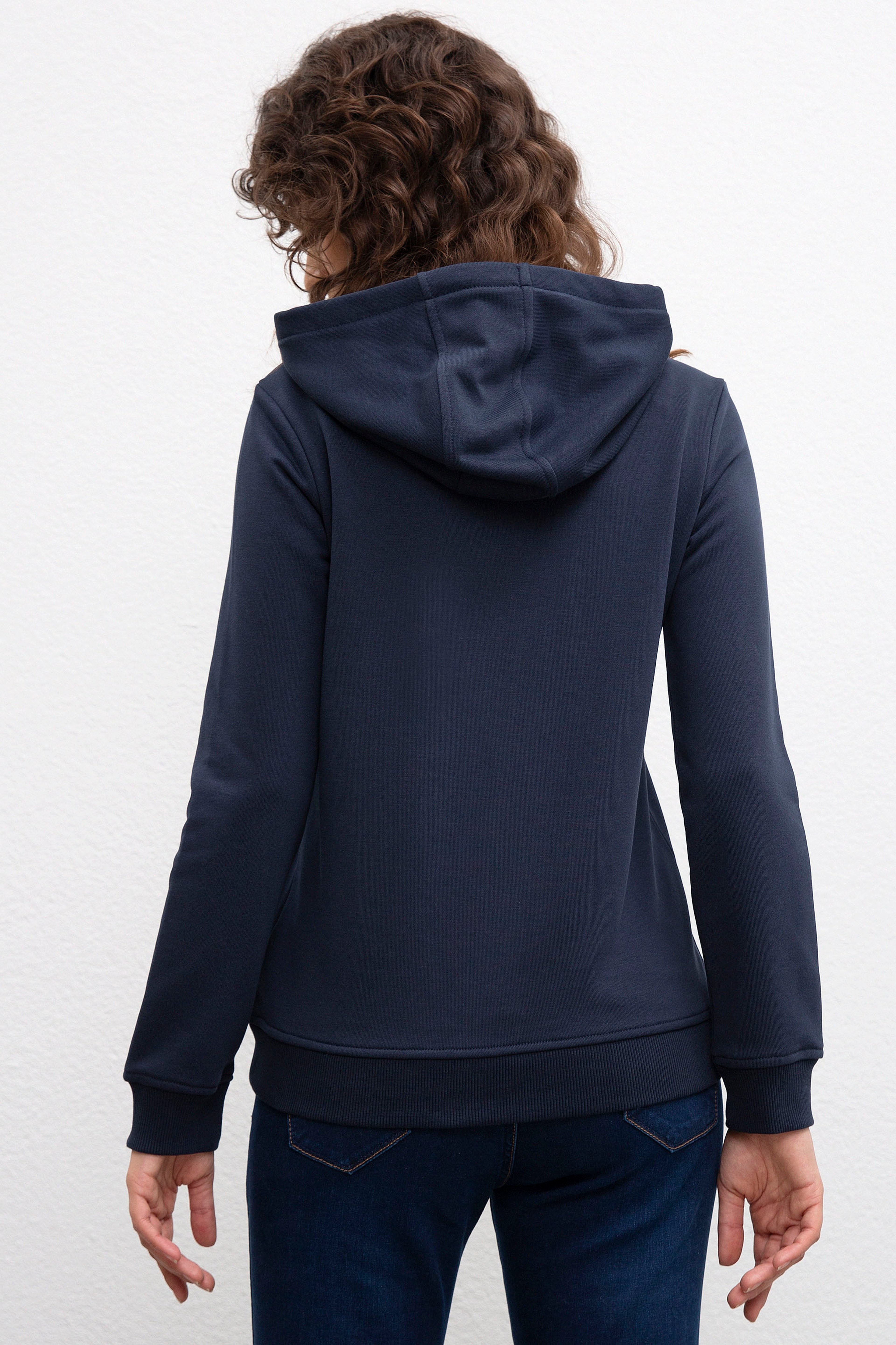 Kadın Lacivert Sweatshirt - Image 3