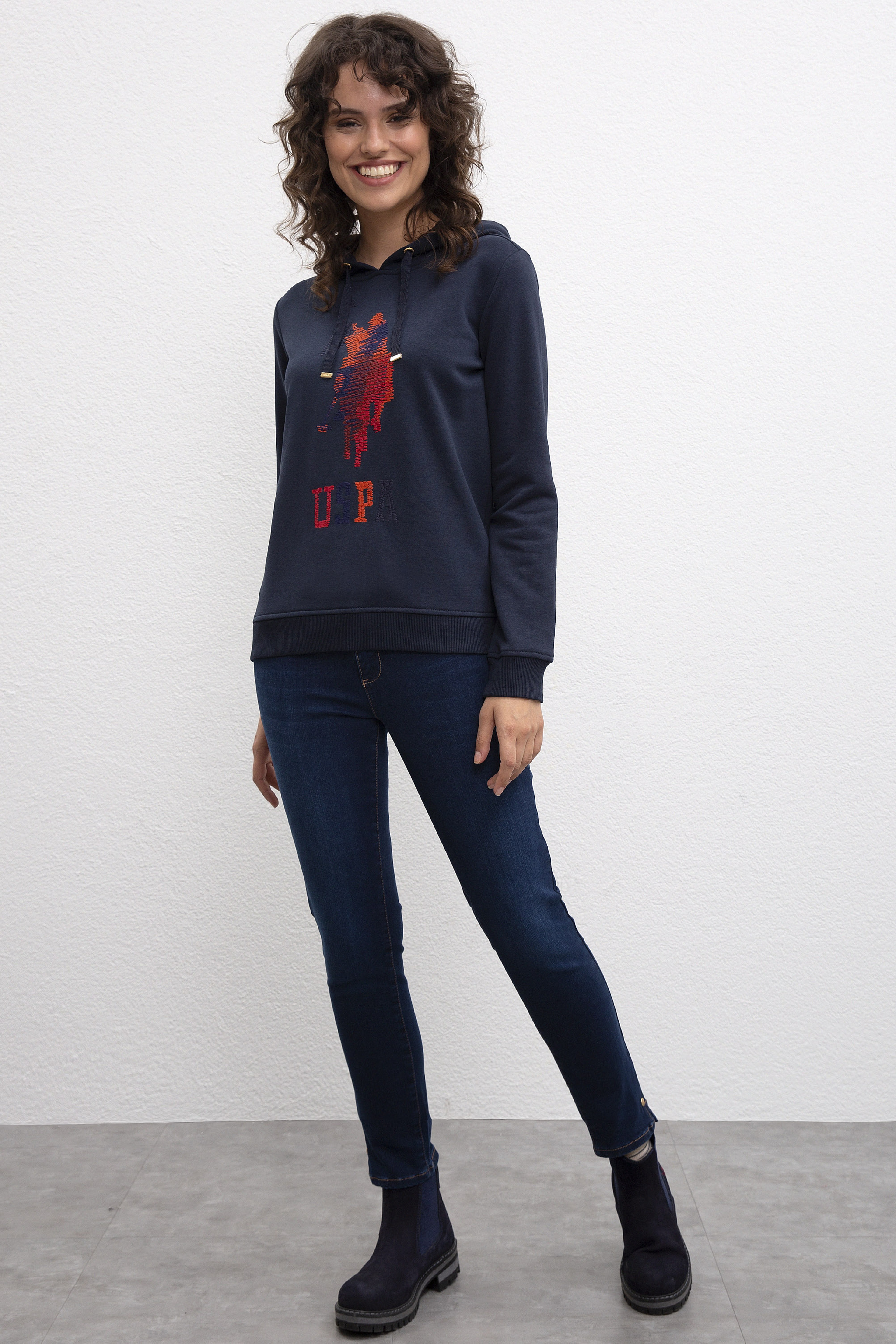 Kadın Lacivert Sweatshirt - Image 4