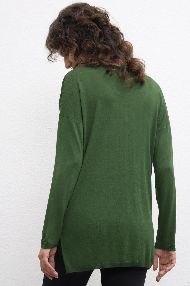 Kadın Yeşil Triko Kazak - 50206845031