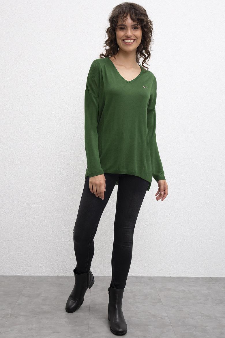 Kadın Yeşil Triko Kazak - 50206845031