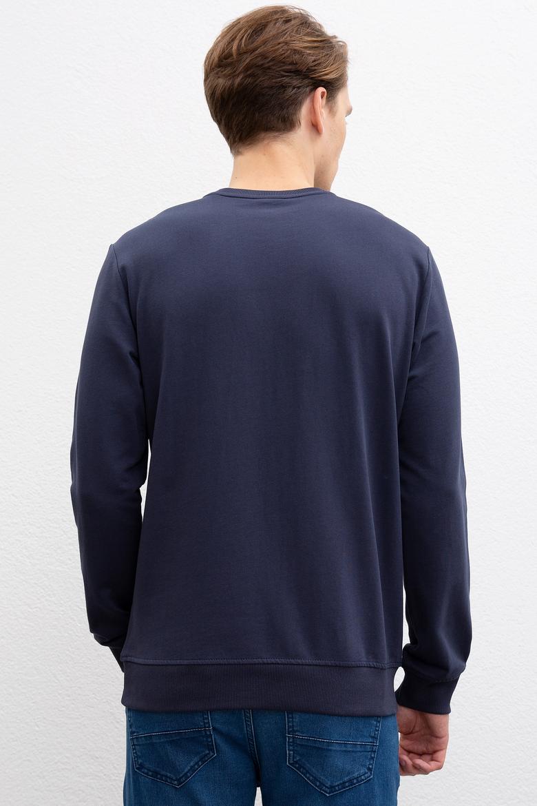 Erkek Lacivert Bisiklet Yaka Sweatshirt - 50207541003
