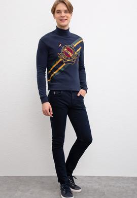 Erkek Lacivert Balıkçı Yaka Sweatshirt - 50207546001