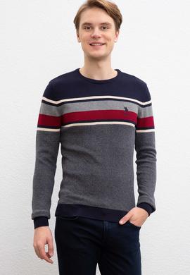 Erkek Lacivert Bisiklet Yaka Triko Kazak - 50207653001