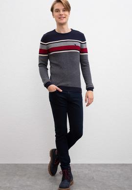 Erkek Lacivert Bisiklet Yaka Triko Kazak - 50207653001