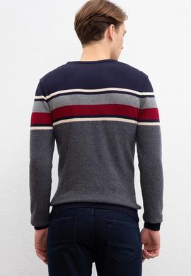 Erkek Lacivert Bisiklet Yaka Triko Kazak - 50207653001