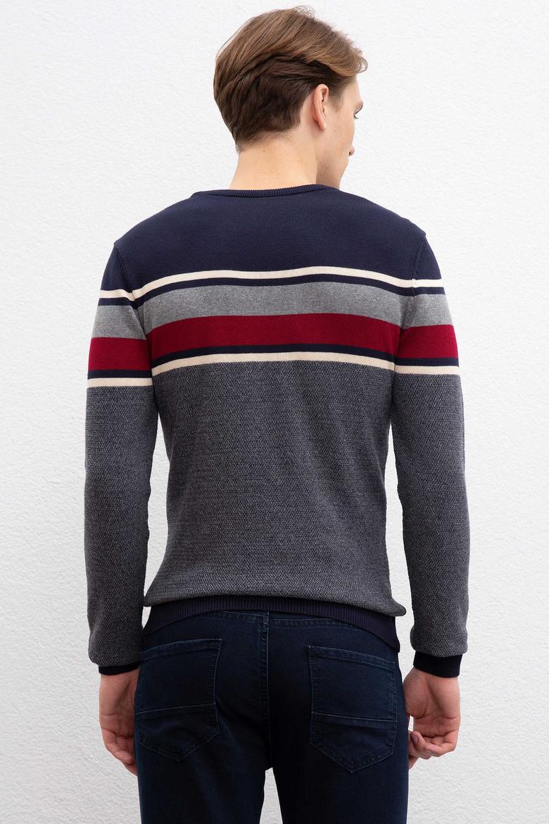 Erkek Lacivert Bisiklet Yaka Triko Kazak - 50207653001