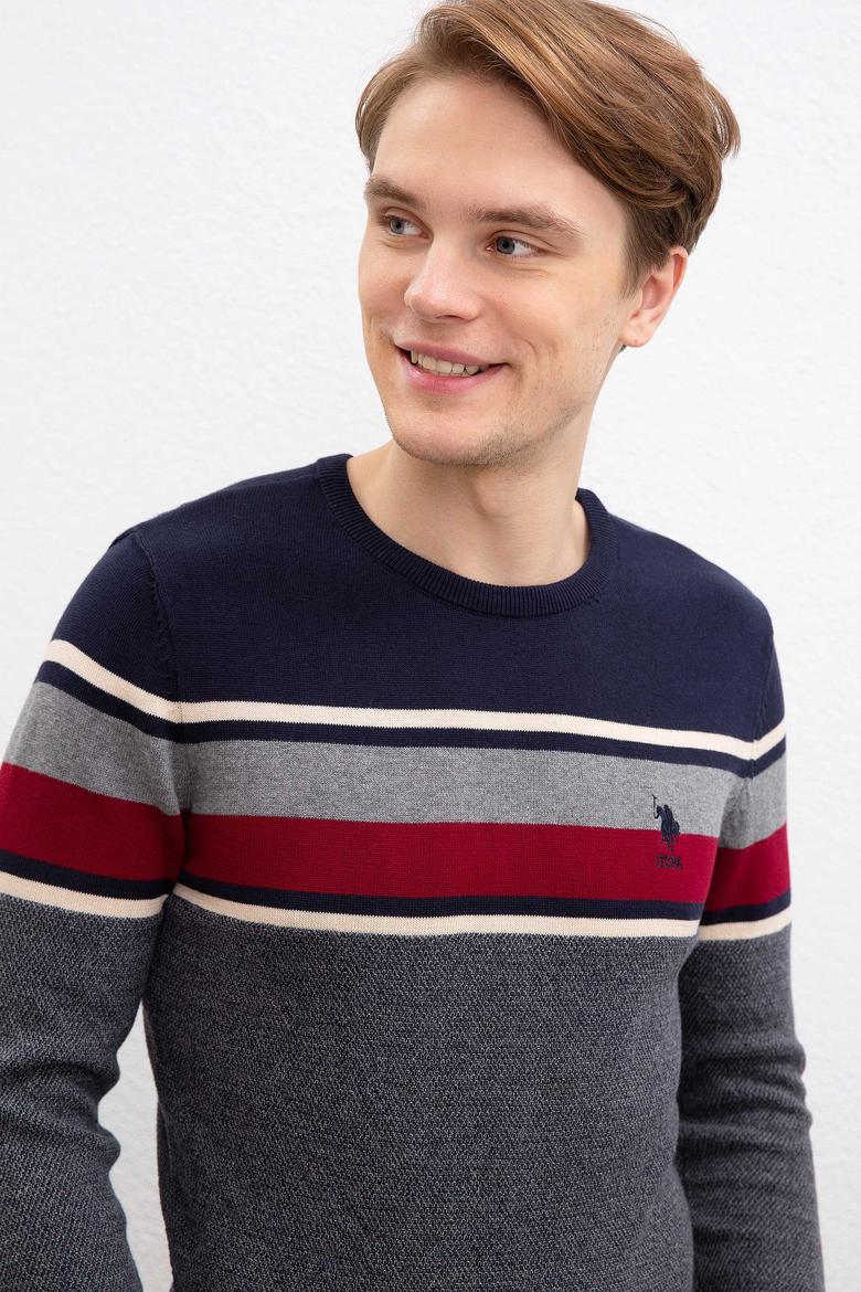 Erkek Lacivert Bisiklet Yaka Triko Kazak - 50207653001