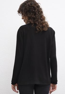 Kadın Siyah Crop Top Kazak - 50209316028