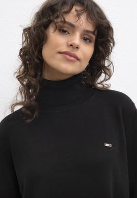 Kadın Siyah Crop Top Kazak - 50209316028