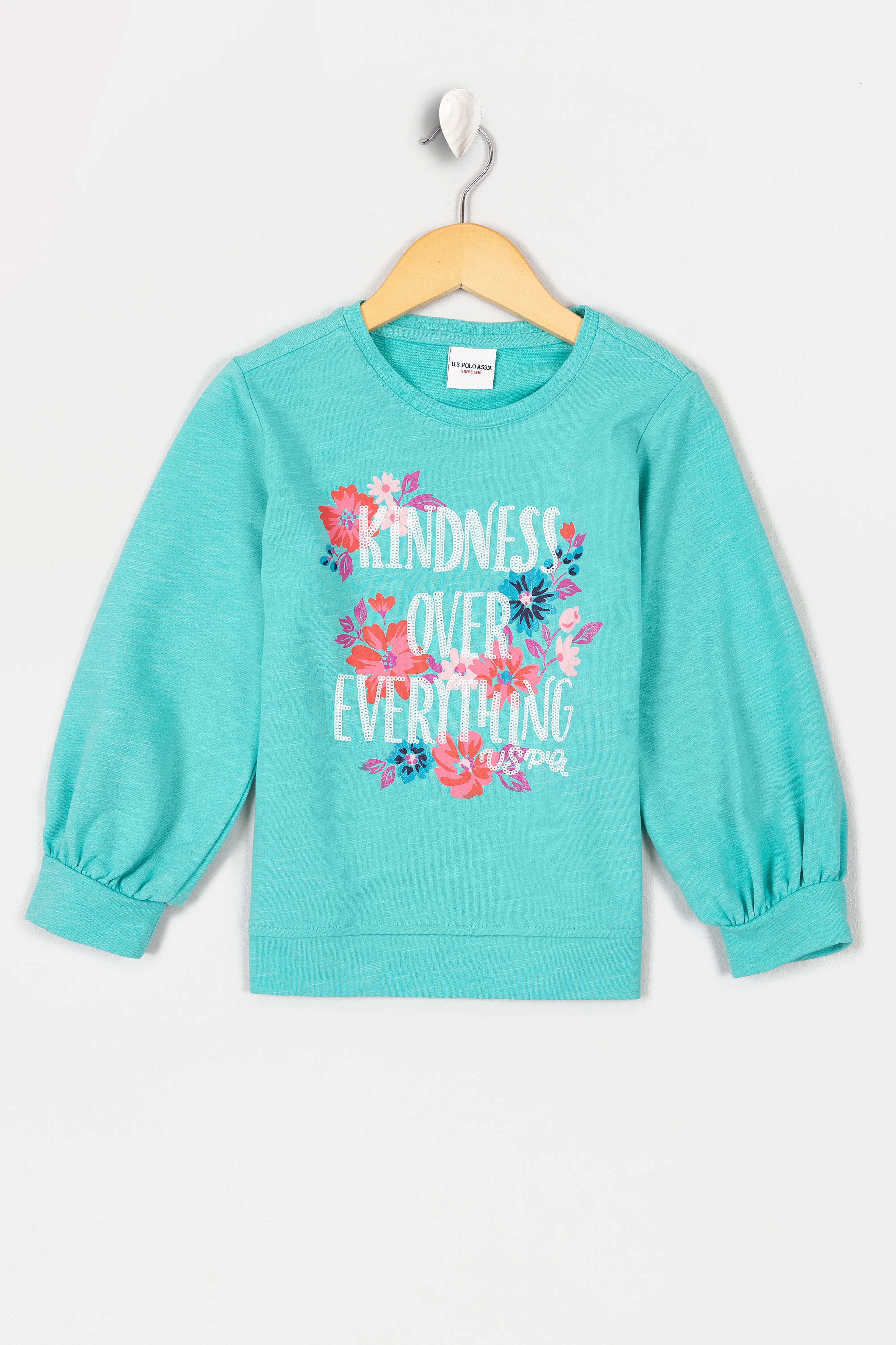 Kız Çocuk Yeşil Sweatshirt - Image 1