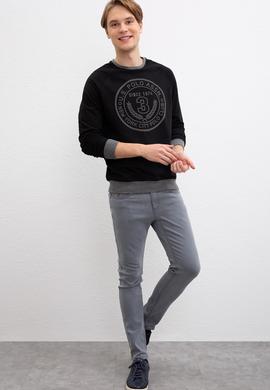Erkek Siyah Bisiklet Yaka Sweatshirt - 50216292017