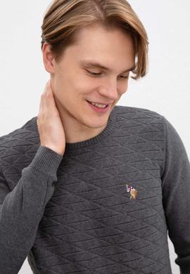 Erkek Antrasit Melanj Bisiklet Yaka Triko Kazak - 50207676010