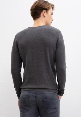 Erkek Antrasit Melanj Bisiklet Yaka Triko Kazak - 50207676010