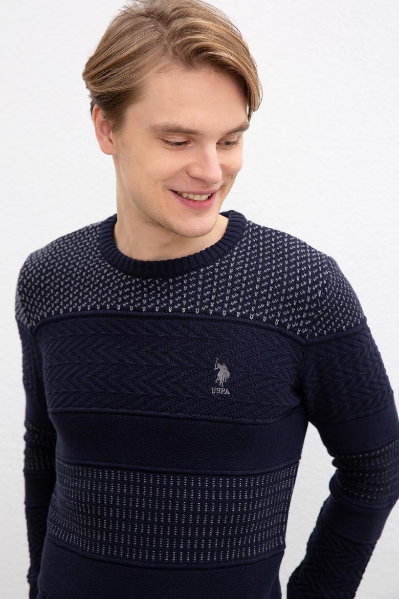 Erkek Lacivert Bisiklet Yaka Triko Kazak