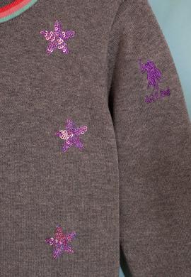 Kız Çocuk Gri Melanj Kazak - 50206136004