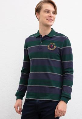 Erkek Koyu Yeşil Polo Yaka Sweatshirt - 50207477038