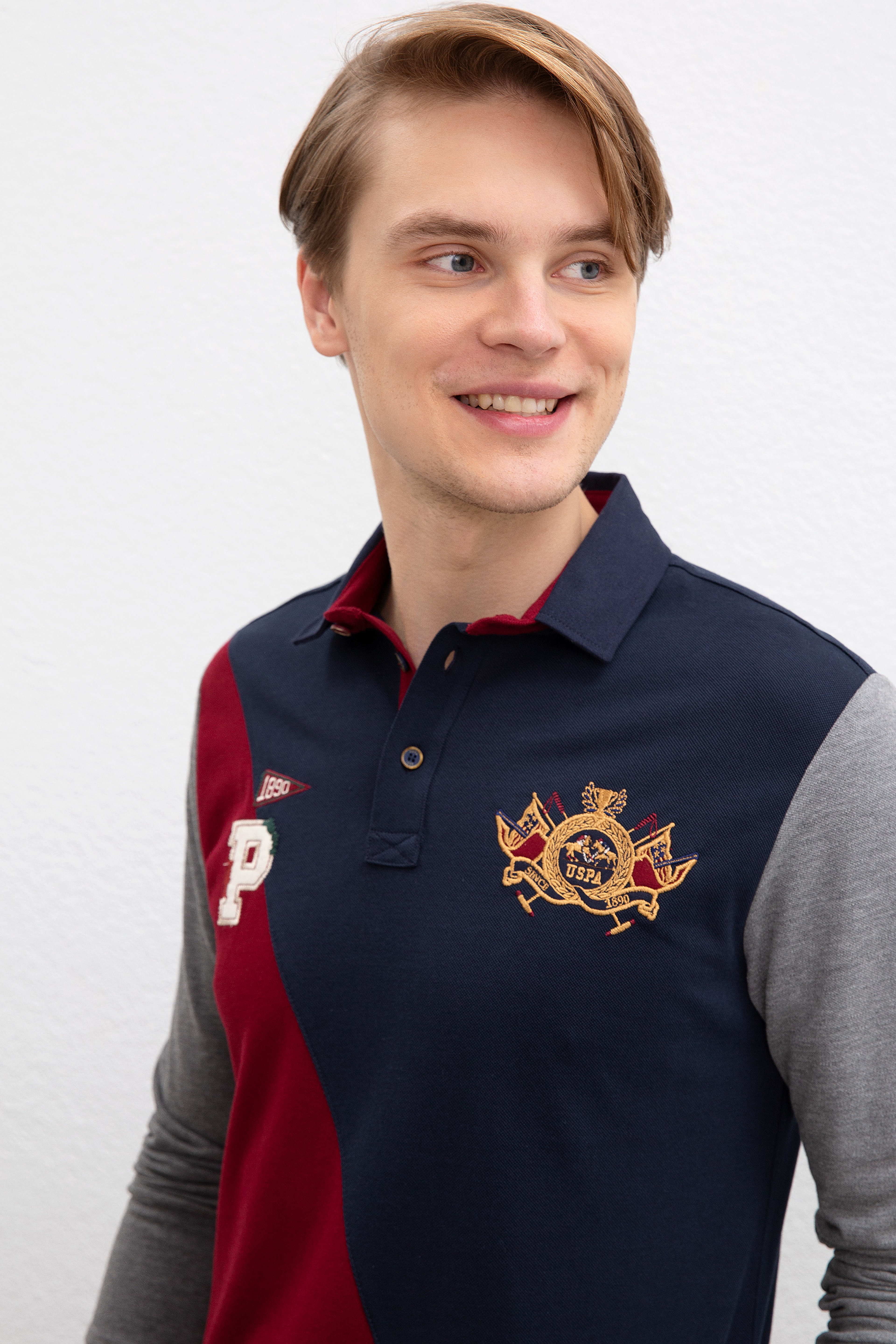 Erkek Bordo Polo Yaka Sweatshirt - Image 1