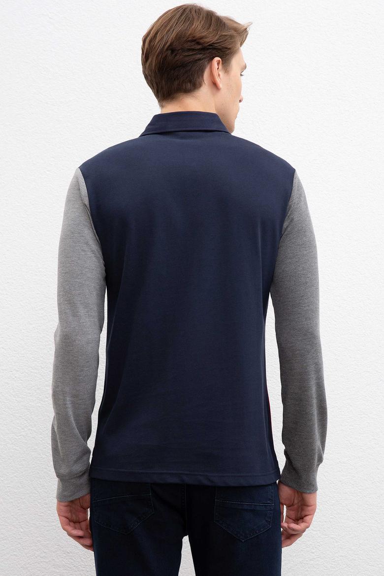 Erkek Bordo Polo Yaka Sweatshirt - 50207504026