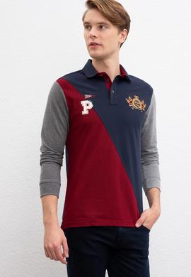 Erkek Bordo Polo Yaka Sweatshirt - 50207504026